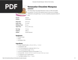 Venezuelan Chocolate Marquesa