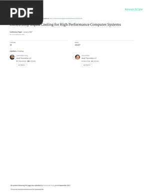 Closed Loop Liquid Cooling for High Performance Computer Systems (Article)