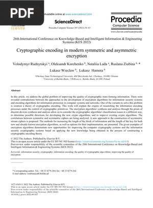 Cryptographic encoding in modern symmetric and asymmetric encryption