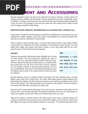 Equipment and Accessories