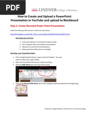 How to Create and Upload a Power Point Presentation in YouTube and Upload to Blackboard (Article)
