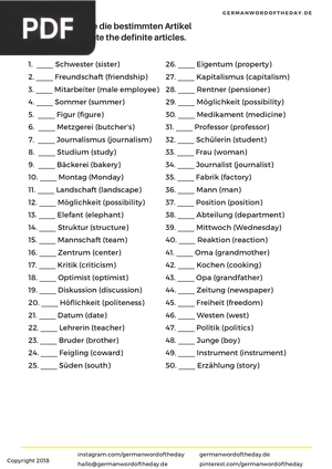 How to guess the gender of German nouns (Article)