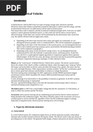 Hybrid Electrical Vehicles