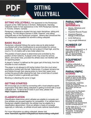 Sitting volleyball (article)