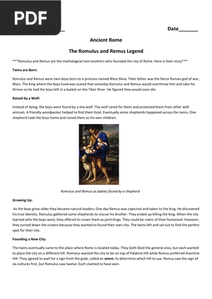 The Romulus and Remus Legend (Article)