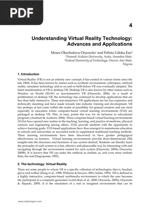 Understanding Virtual Reality Technology - Advances and Applications