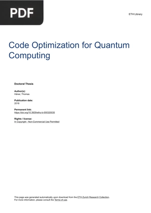 Code optimization for quantum computing