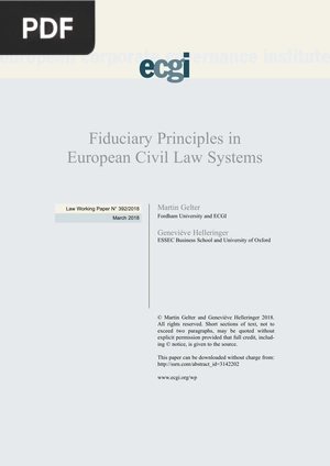 Fiduciary Principles in European Civil Law Systems