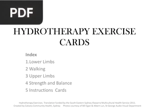 Hydrotherapy exercise cards