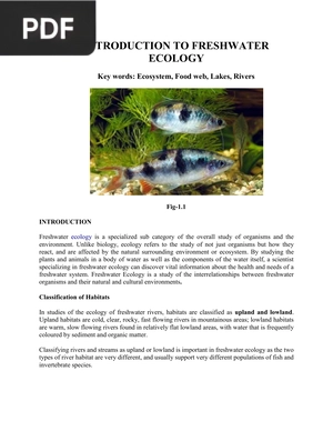 Introduction to Freshwater Ecology