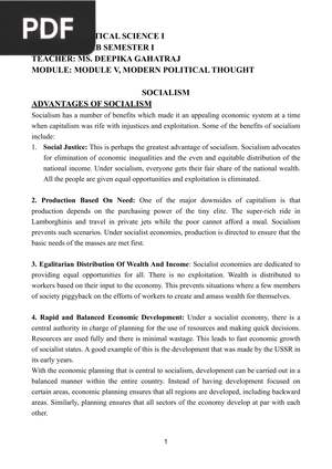 Socialism advantages (Article)