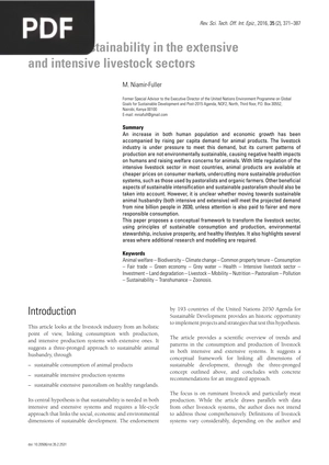 Towards sustainability in the extensive and intensive livestock sectors