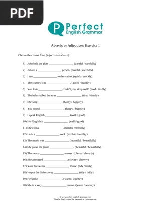 Adverbs or Adjectives