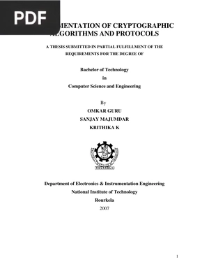 Implementation of cryptographic algorithms and protocols