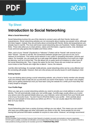Introduction to Social Networking (Article)