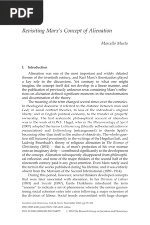 Revisiting Marx’s Concept of Alienation