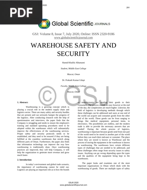 Warehouse safety and security