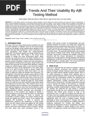 Web Design Trends And Their Usability By AB Testing Method (Article)