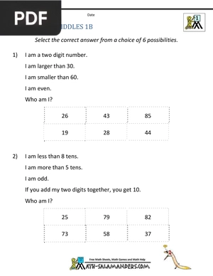 Place Value Riddles 1B
