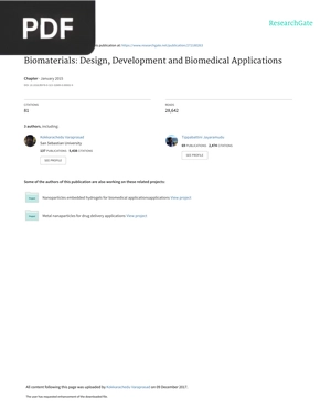 Biomaterials: Design, Development And Biomedical Applications