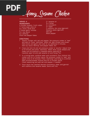 Honey Sesame Chicken