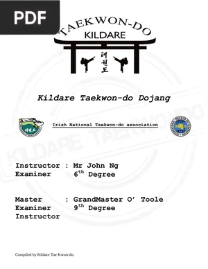 Kildare Taekwon-do Dojang. Students Manual
