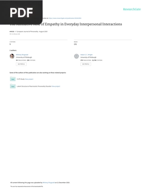 The Affiliative Role of Empathy in Everyday Interpersonal Interactions