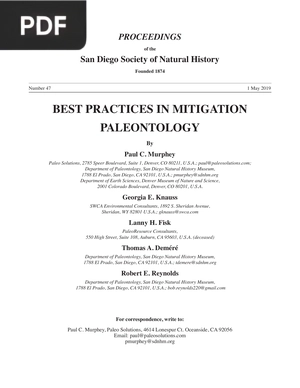 Best practices in mitigation paleontology