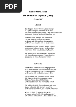 Die Sonette an Orpheus (Sonnets to Orpheus)