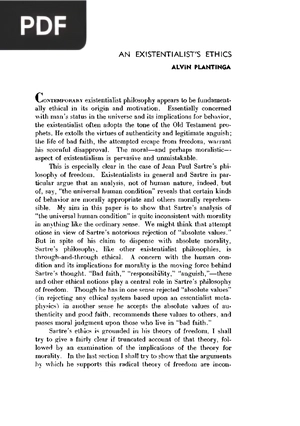 AN Existentialists Ethics