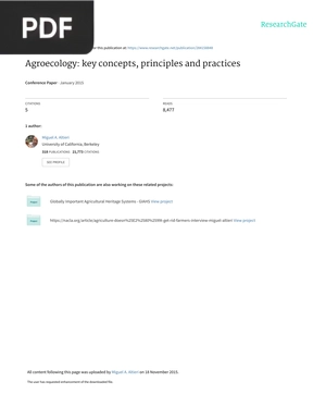 Agroecology: key concepts, principles and practices