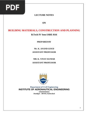 Building materials, construction and planning