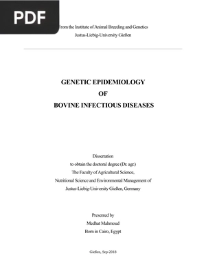 Genetic Epidemiology of Bovine Infectious Diseases