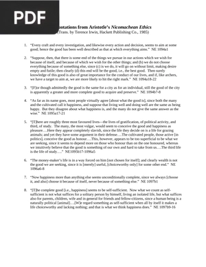 Quotations from Aristotle’s Nicomachean Ethics (Article)