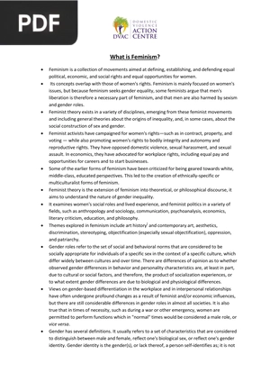What is Feminism? (Article)