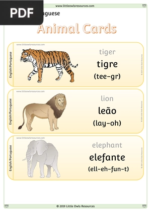 Animals Portuguese / English