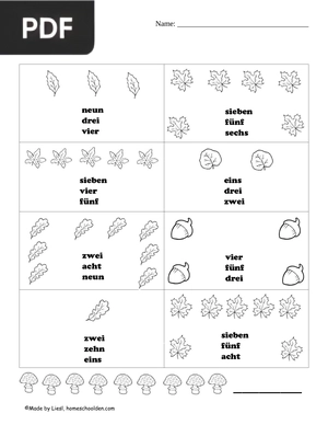 Counting German Numbers Worksheets (Article)