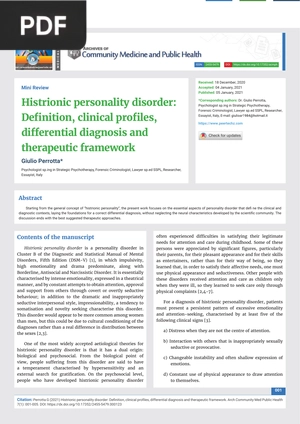 Histrionic personality disorder (Article)