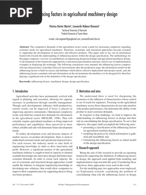 Influencing factors in agricultural machinery design