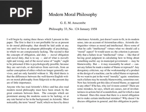 Modern Moral Philosophy