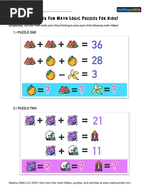 7 Super Fun Math Logic Puzzles For Kids