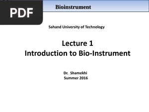 Biomedical Engineering bioinstrumentation (Presentation)