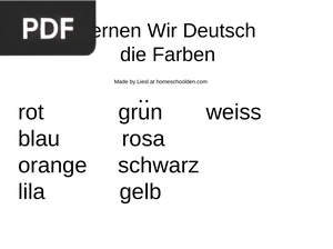 German Worksheets Colors (Article)