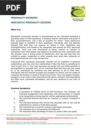 Personality disorders - narcissistic personality disorder (Article)
