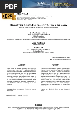 Philosophy and Right: Sartrean Freedom in the Right of this Century