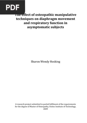 The effect of osteopathic manipulative techniques on diaphragm movement and respiratory function in asymptomatic subjects