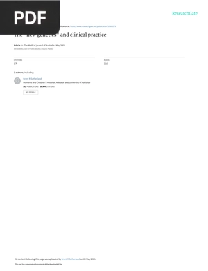 The new genetics and clinical practice (Article)