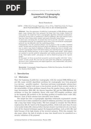 Asymmetric Cryptography and Practical Security
