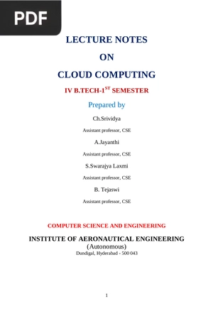 Lecture notes on cloud computing