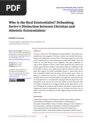 Who is the Real Existentialist - Debunking Sartre’s Distinction between Christian and Atheistic Existentialists